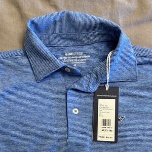 Vineyard Vines Kids Striped Blue Polo